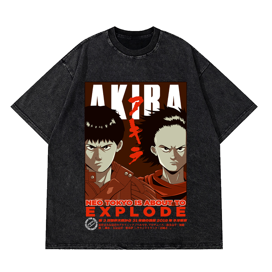 Akira Acid Wash Tee